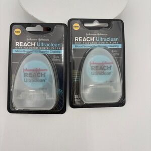 2pk Johnson & Johnson Reach Ultraclean Mint Dental Floss Micro-Grooves 30yd